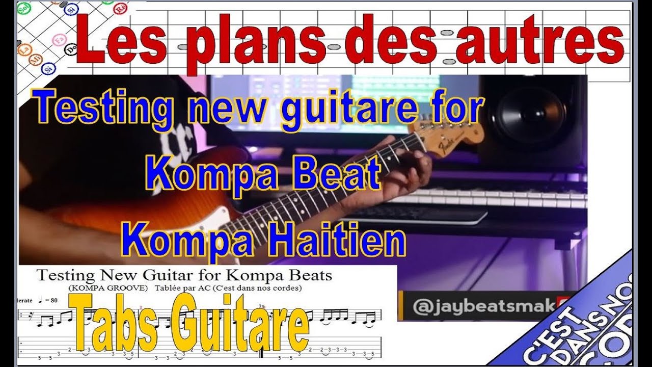 Tuto Kompa Haitien / guitare / Testing new guitar for kompa beat (Tabs)
