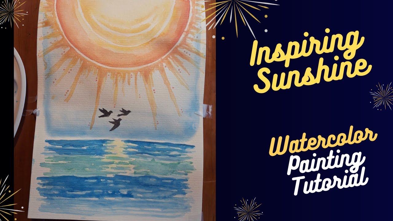 Easy Watercolor Sun Painting Tutorial for Begineers