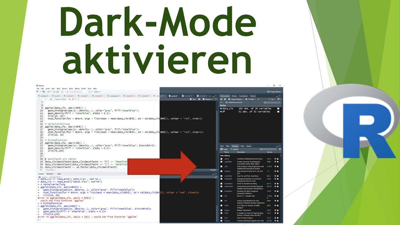 Dark-Mode in R aktivieren - augenschonendes Arbeiten mit dunklen Themes 🌝➡🌚