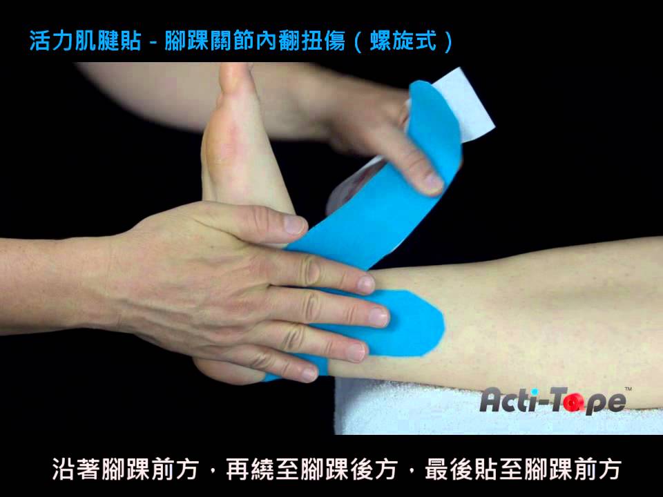 Acti-Tape 活力肌腱貼 - 腳踝關節內翻扭傷（螺旋式）