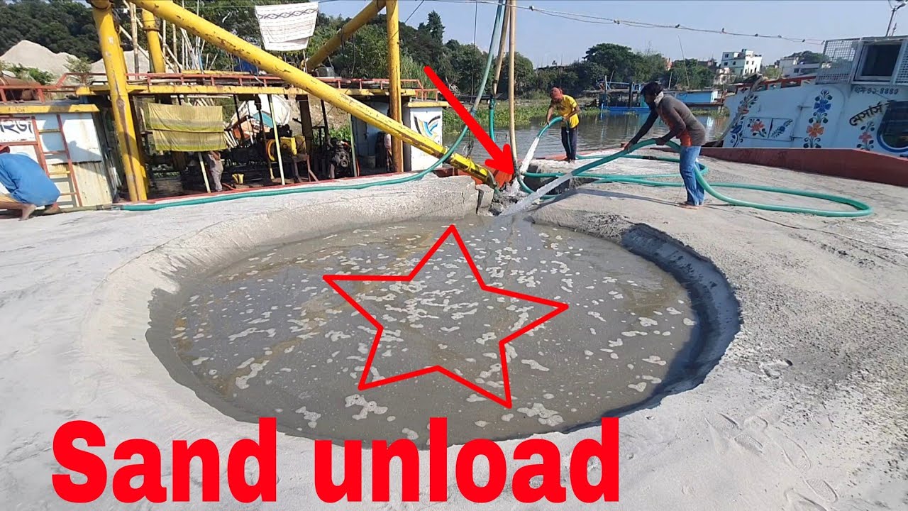 Unloading sand form ship barge unloading video unload sand from big barge ship 311 (25 OCTO 2025)