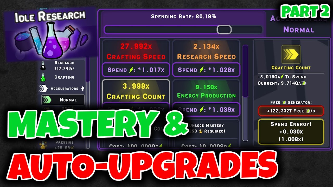 First unlocks: Mastery, Prestige, New flasks, Diamond Shop [Idle Research] Playthrough Part 2