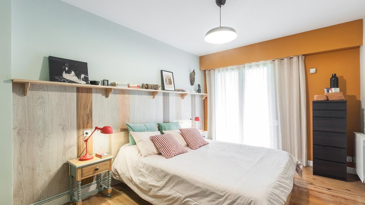 Dormitorio amarillo con friso de madera - Programa completo - Decogarden