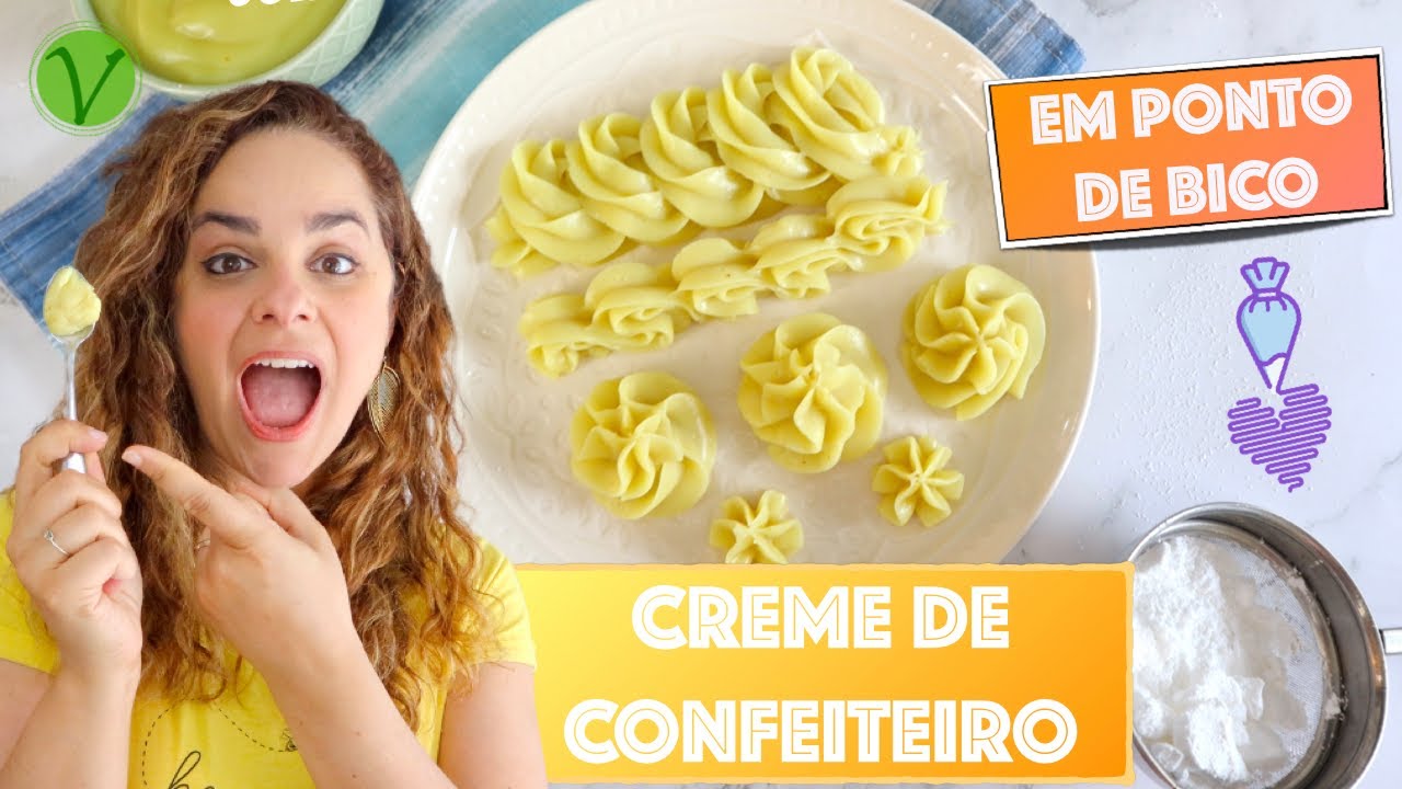 COMO FAZER CREME DE CONFEITEIRO CLÁSSICO EM PONTO DE BICO (VEGANO/SEM LEITE DE VACA/SEM OVO)