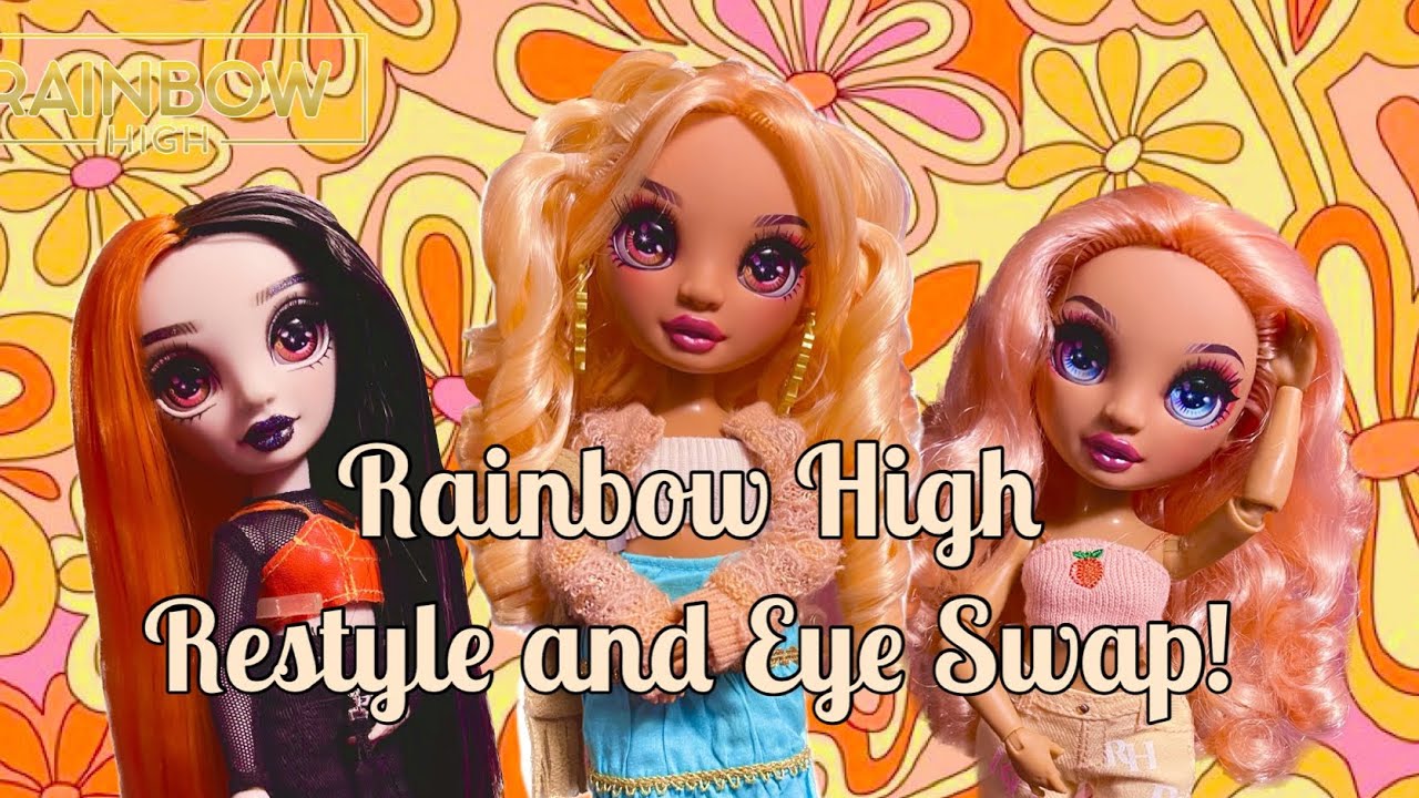 Washing/Restyling+Eye-swapping a few Rainbow High!🧡👀 Georgia Bloom (x2) & Heather Greyson
