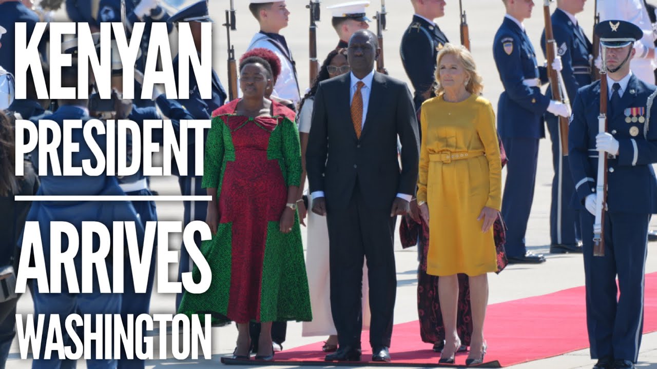 Kenyan President arrives at Andrews and Blue Angels over Annapolis