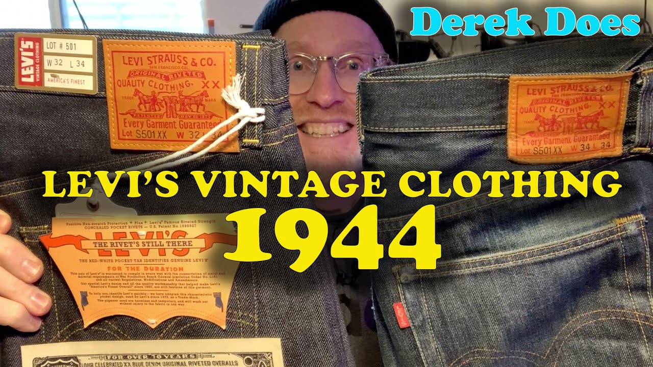 Джинсы Levi's Vintage Clothing 1944 года на Дереке Доусе.