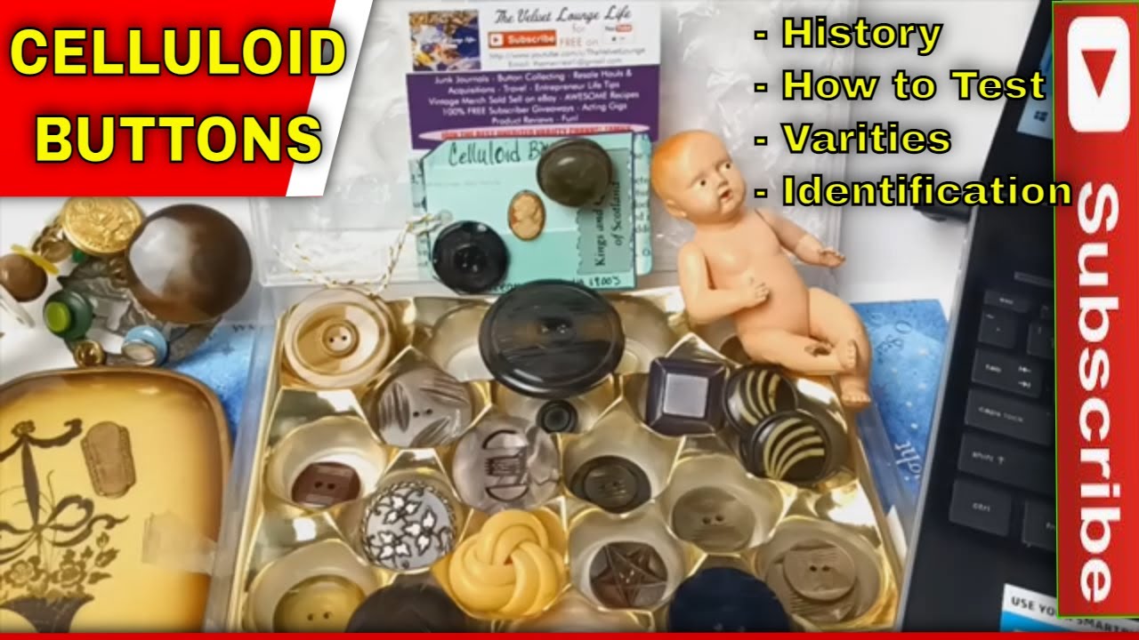 How to Identify Store Test Antique Celluloid Button Collection History@TheVelvetLoungeLife