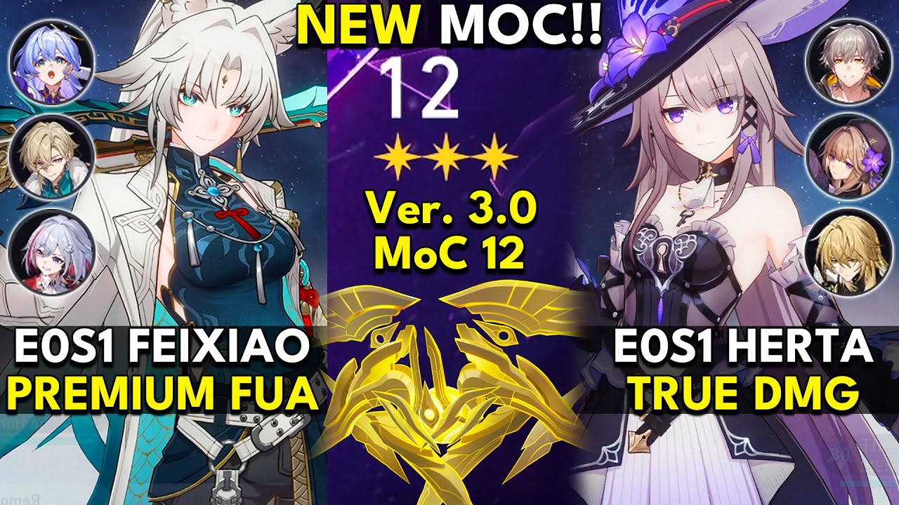 E0S1 Feixiao FUA & E0S1 The Herta True DMG | Memory of Chaos Floor 12 3 Stars | Honkai: Star Rail