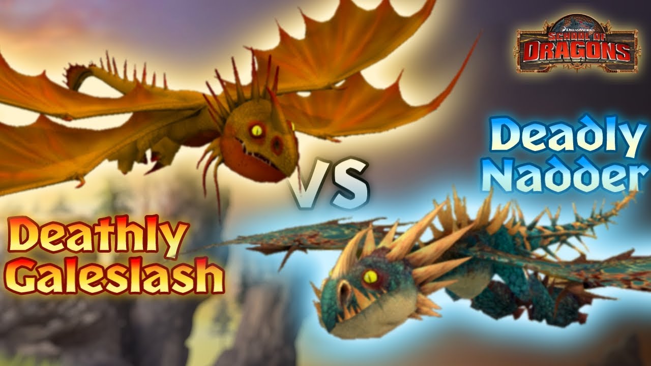 Deathly Galeslash vs Deadly Nadder - Thunder Run Racing Dragon Comparison | School of Dragons