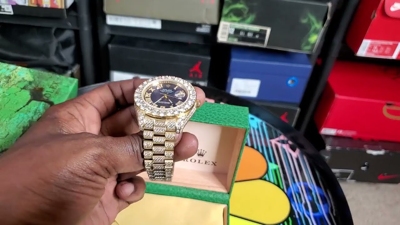Iced Out Rolex Datejust Cross Da Water Review!! Sweep Motion Wit Bells & Whistles😃