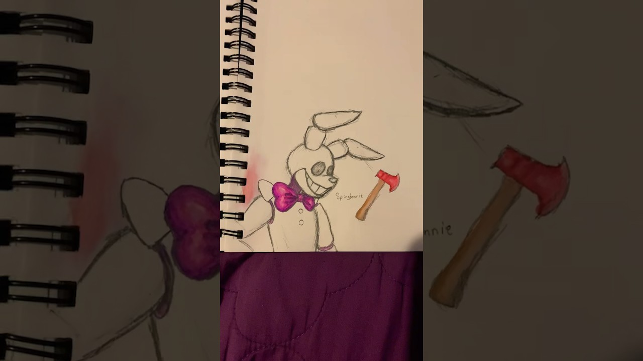 Cartoon Spring bonnie and Purple Guy 