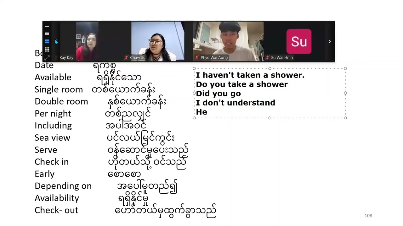 Tense မှ Speaking အကူးအပြောင်း