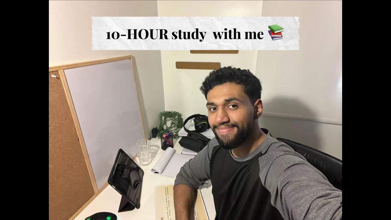 LIVE | 10- HOUR study with me 📚⛈️ rain sounds & pomodoro timer 60 & 10 | ادرس معي لمدة 10 ساعات