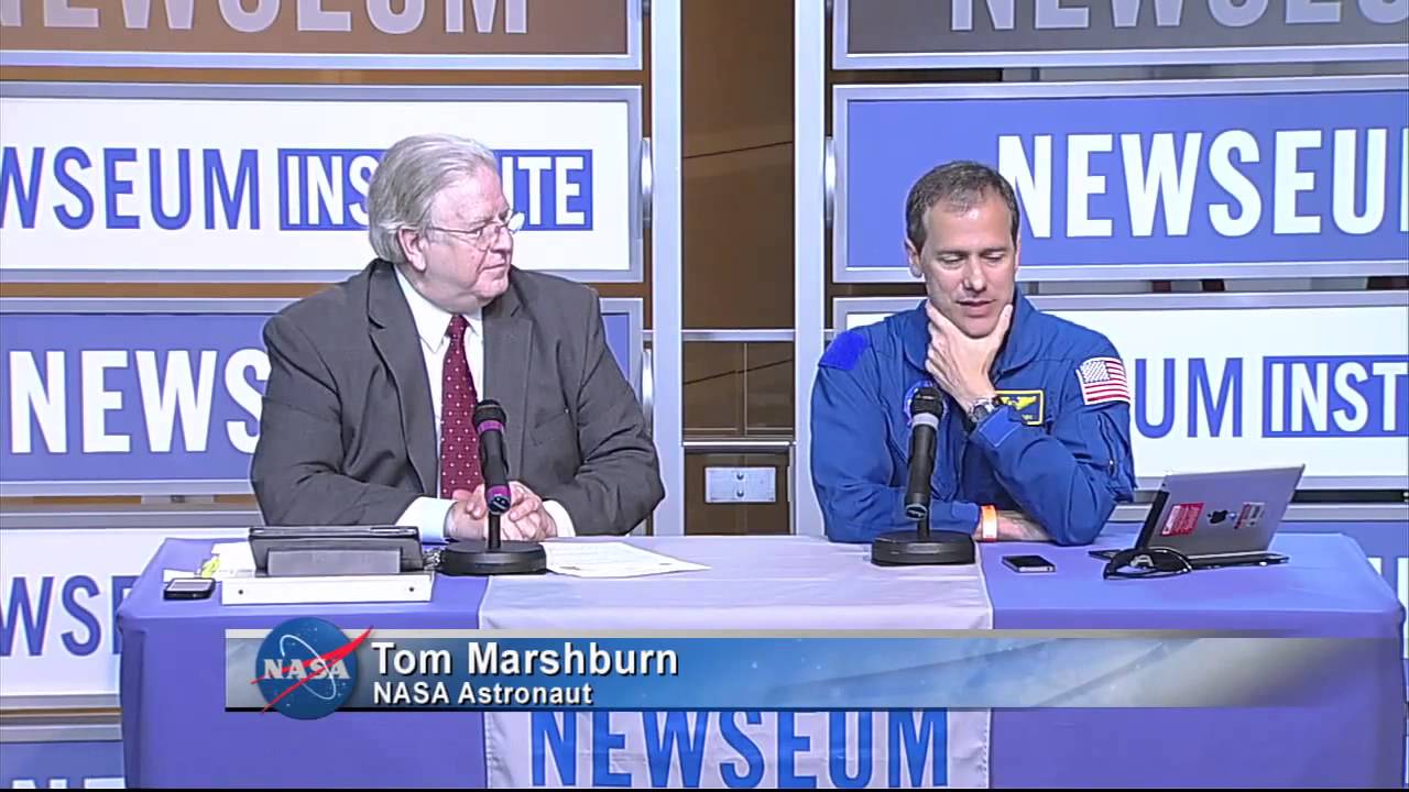 Astronaut Tom Marshburn takes questions from kids at the Newseum