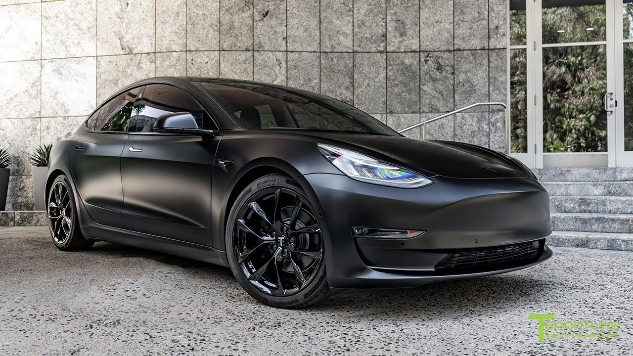 Model 3's Black Exterior protected using Xpel Stealth Paint Protection Film
