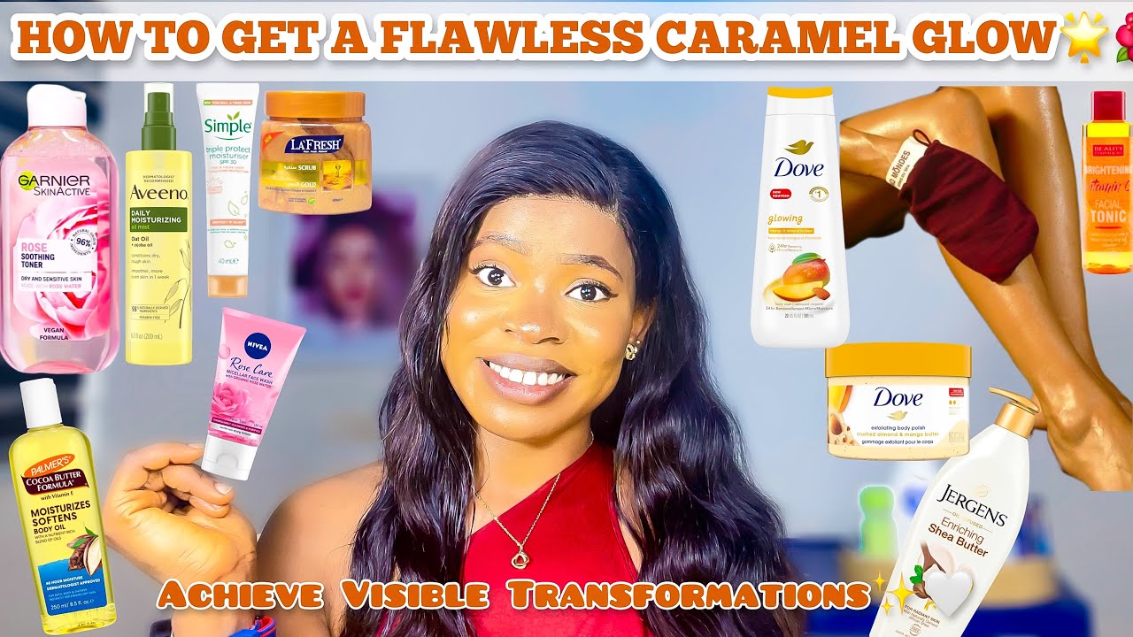 BEST SKINCARE PRODUCTS FOR FLAWLESS CARAMEL SKIN |How to get BRIGHT CARAMEL GLOW +Full Body care kit