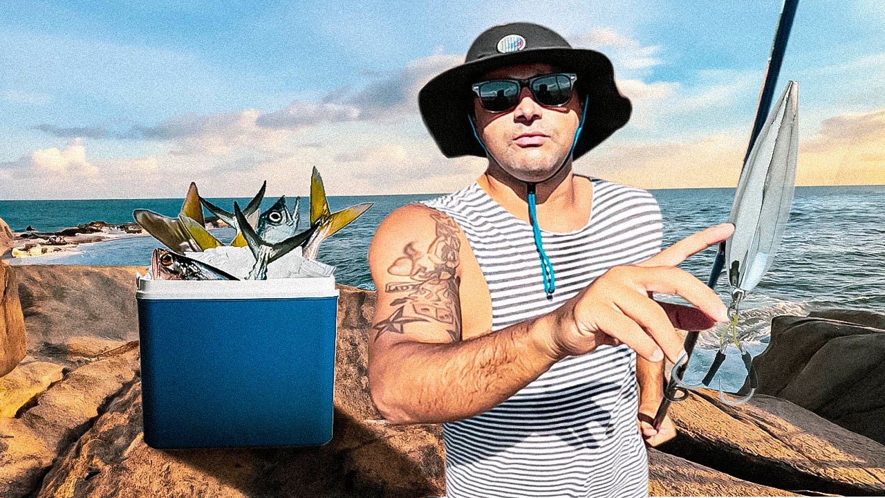 VOCÊ VAI PEGAR MUITO COM ESSA ISCA. ROBALO, SOROROCA, GUAIVIRA...PESCARIA DE COSTÃO EM FLORIPA.