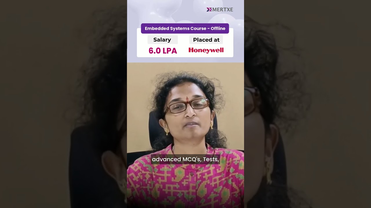 Best EMBEDDED SYSTEMS Training Institute | Smriti M  placed at Honeywell