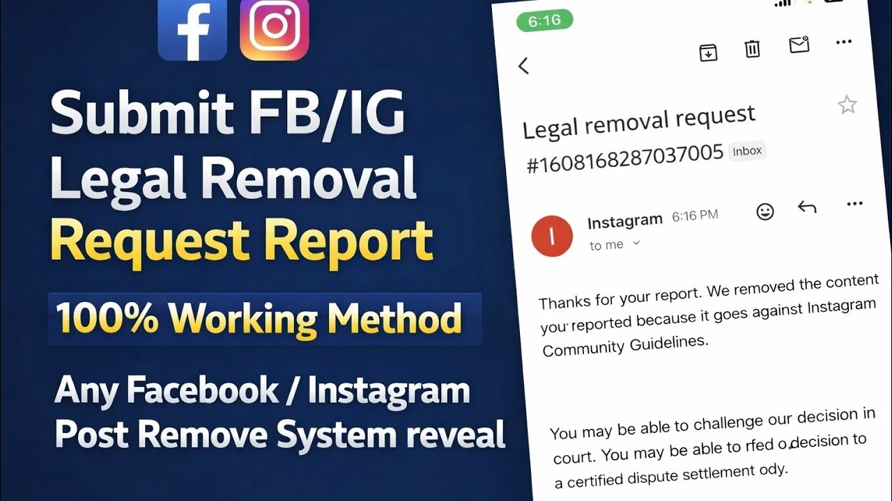 Facebook|Instagram Метод юридического удаления контента 2026|Доказательство в действии обновления...