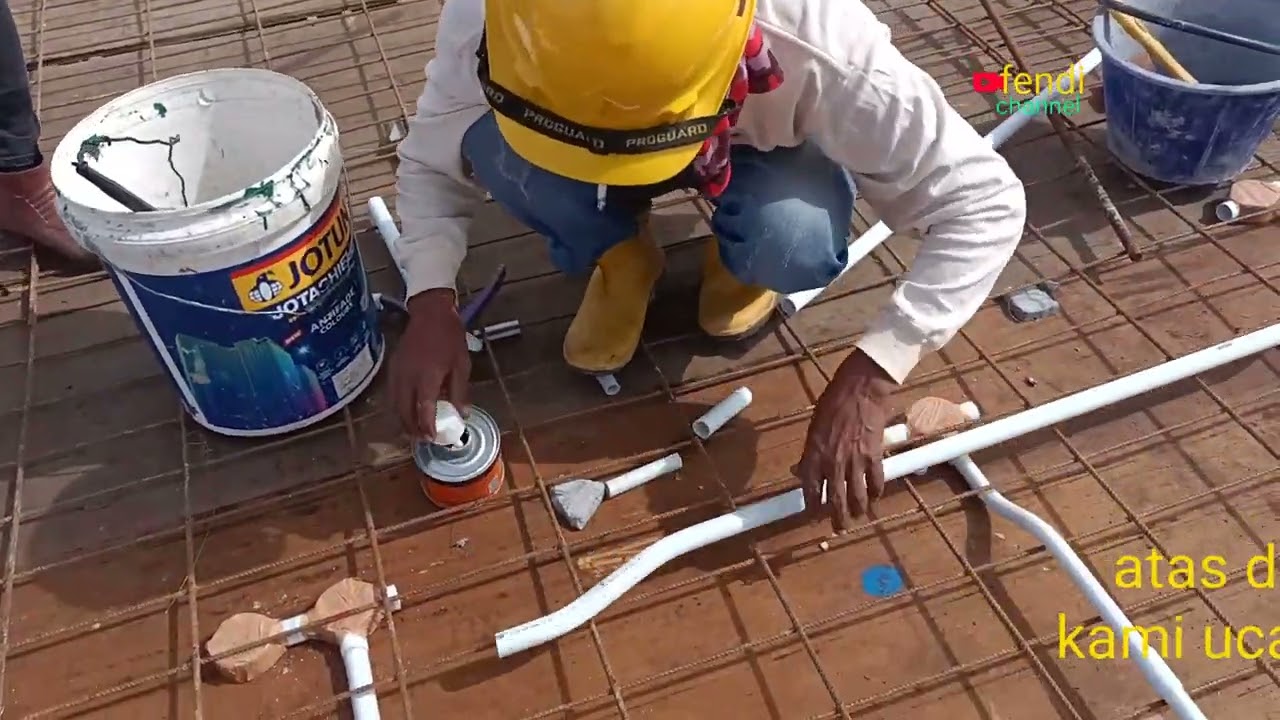 jalur kabel di dalam concret