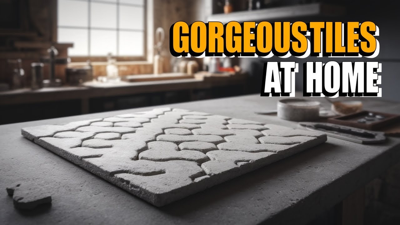 How to Make Gorgeous Concrete Floor Tiles at Home (DIY Tutorial) #livestreaming