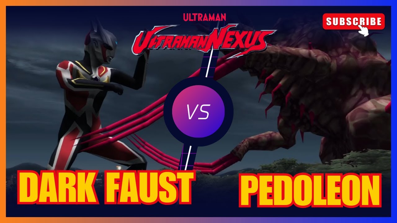 Dark Faust vs Space Beast Pedoleon - Ultraman Nexus PS2 HD