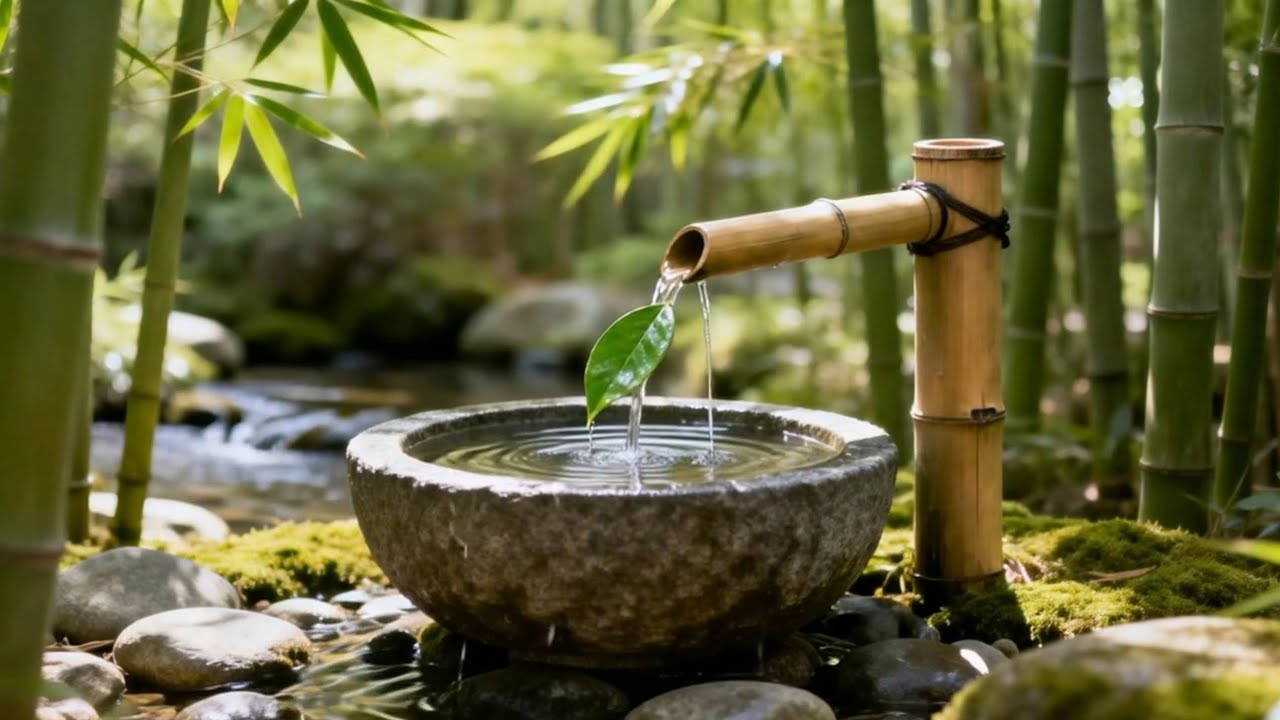 “Zen Bamboo Water Flow 🌿 Natural Spa Music for a Good Night's Sleep”