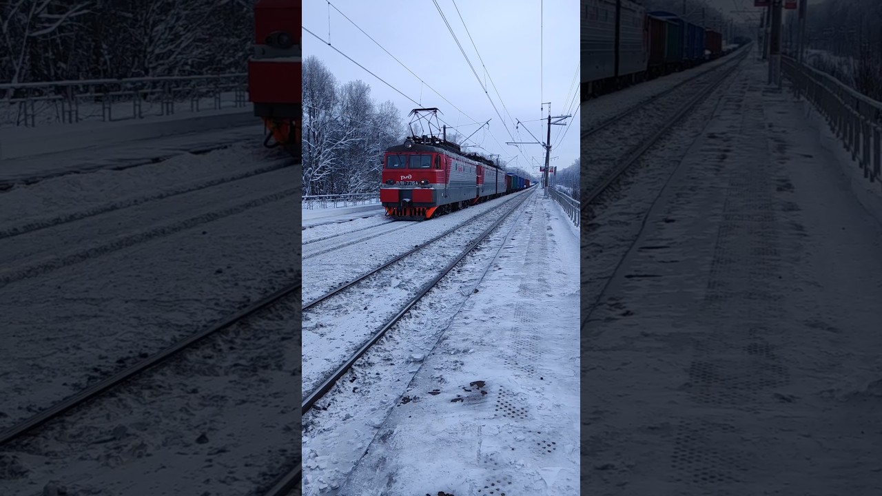 "Вот это тифон!" - ВЛ11.8 - 754/776А с приветливой бригадой проследует о.п. Новогромово. 
