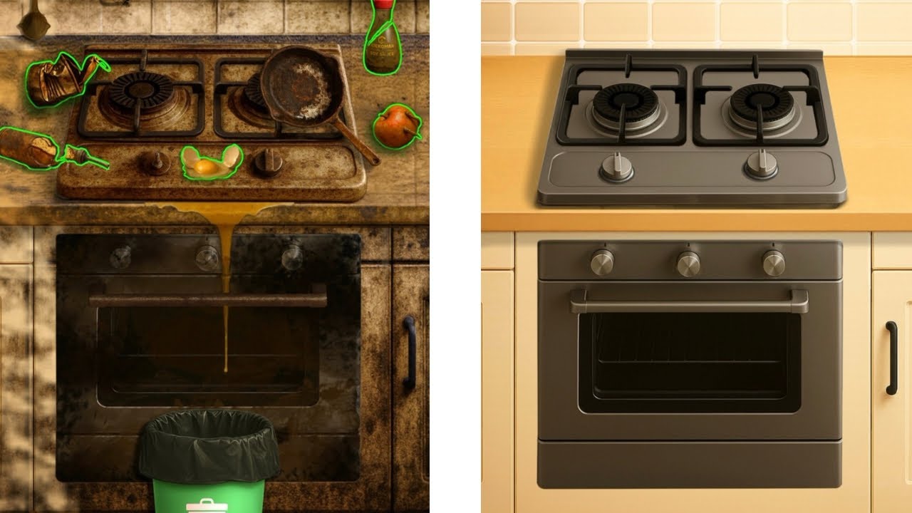 Extreme Dirty Stove Restoration | Satisfying Kitchen Cleaning Transformation 🔥✨