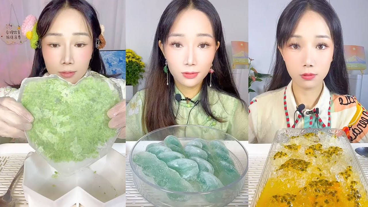 ASMR Colorful Ice Mukbang Eating Show | Satisfying Crunch & Relaxing Sounds | #192