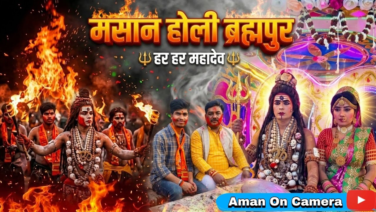 मसान होली ब्रह्मपुर 2026 | Masan Holi Brahmpur | अद्भुत अघोरी नृत्य और शिव-पार्वती झांकी 🔱