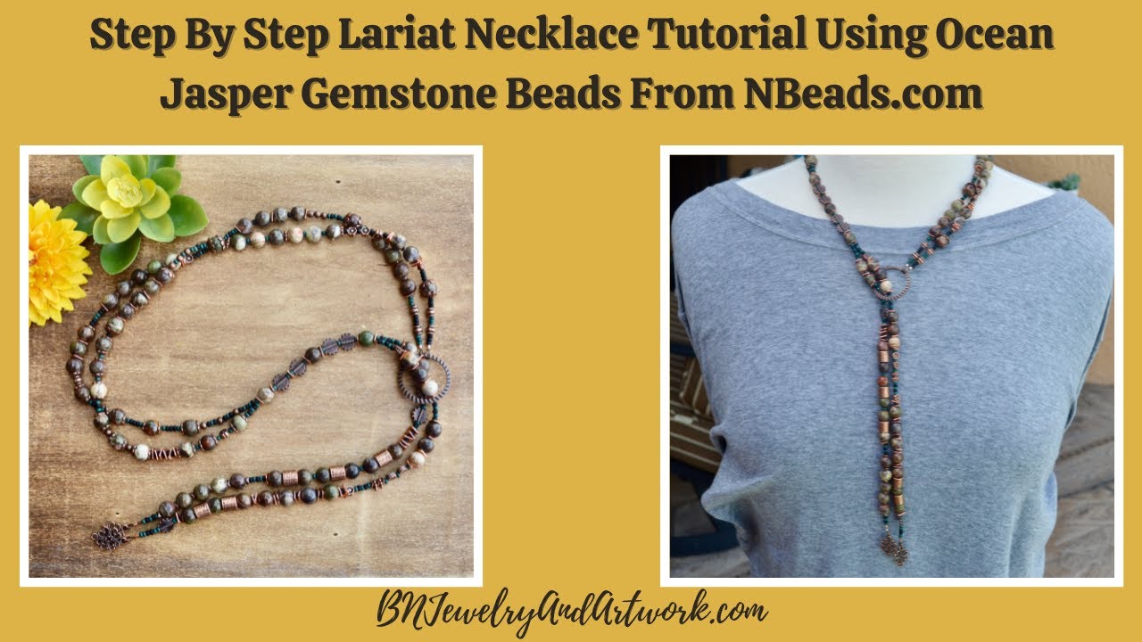 Step By Step Tutorial For My Two Strand Lariat Necklace Using NBeads Gemstone Beads-Episode 109