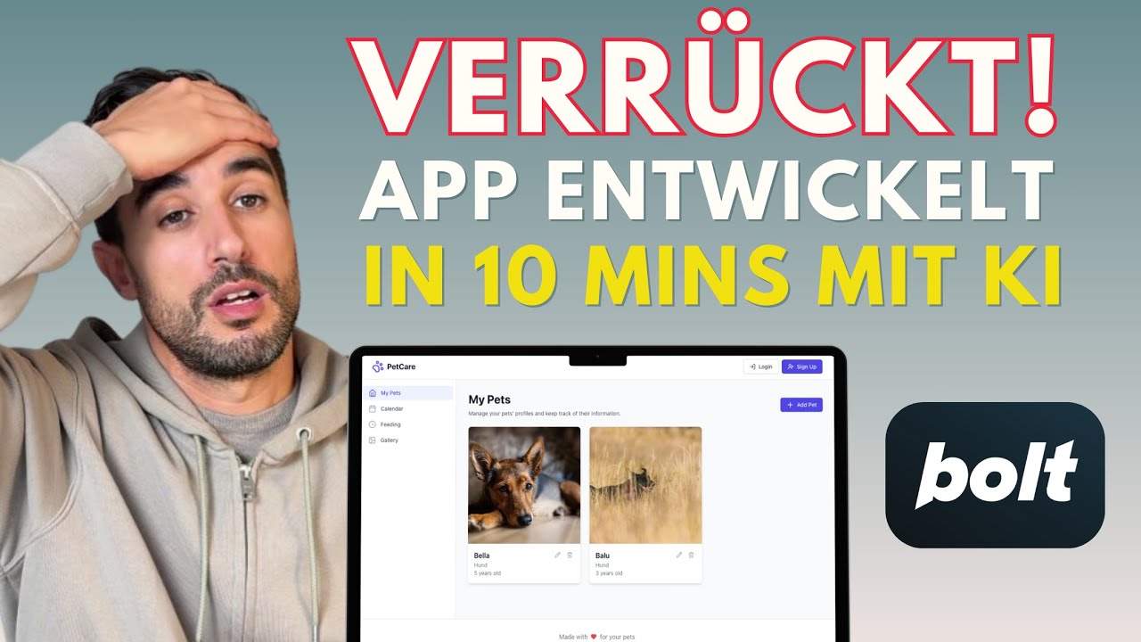 Ohne Vorwissen Apps bauen? Mit KI in nur 10 Min m&ouml;glich! 🔥 (bolt.new deutsch tutorial)