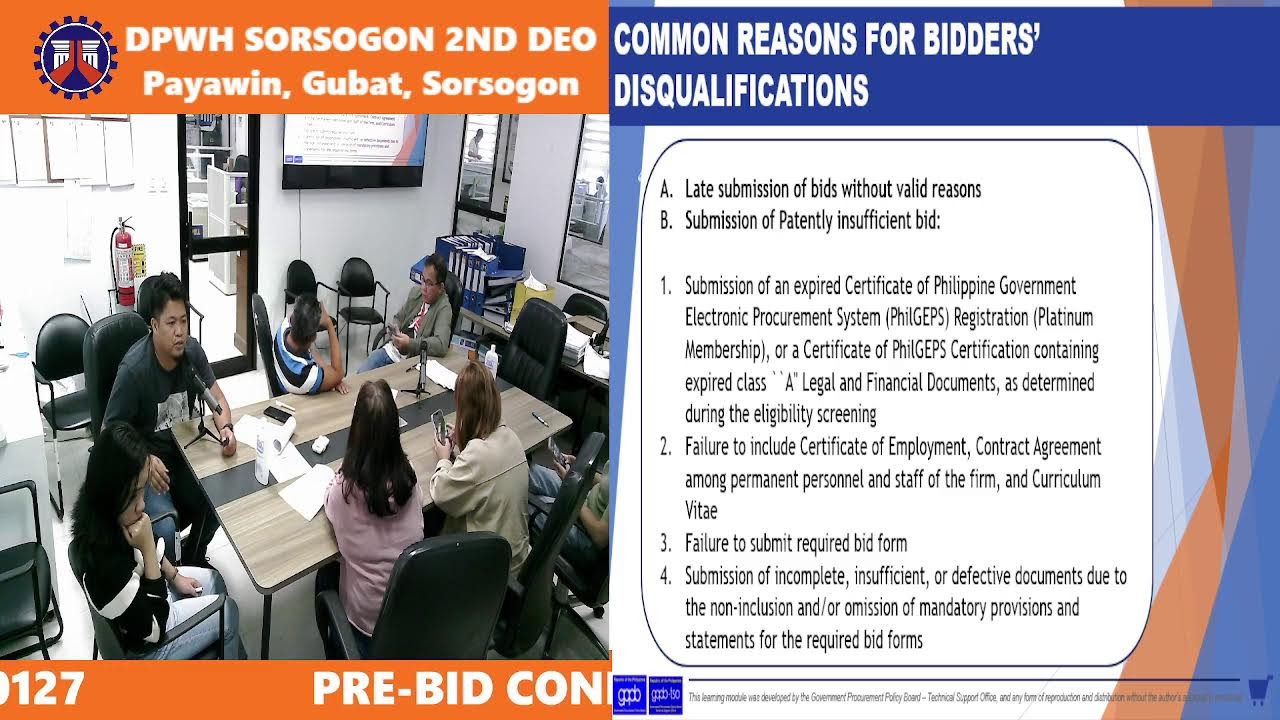 Procurement Livestream for DPWH Sorsogon 2nd District Engineering Office on January 16, 2025