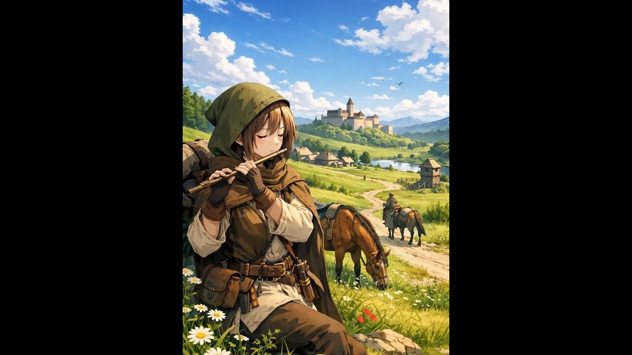 Calm Grassland Passage Where a Slow Flute Ballad Drifts Above Near-Silent Nature #MedievalBallad