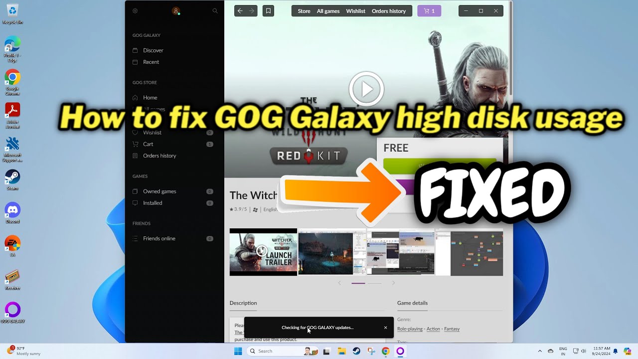 How to fix GOG Galaxy high disk usage in windows 10/11