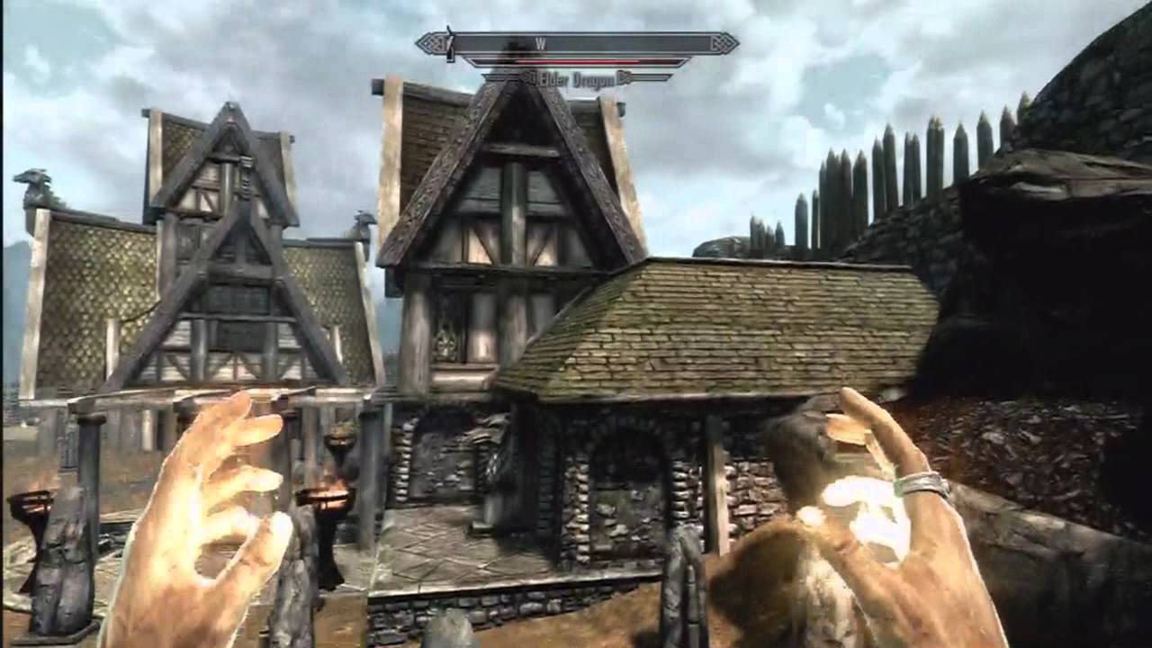 Skyrim - Elder Dragon Attacks Whiterun
