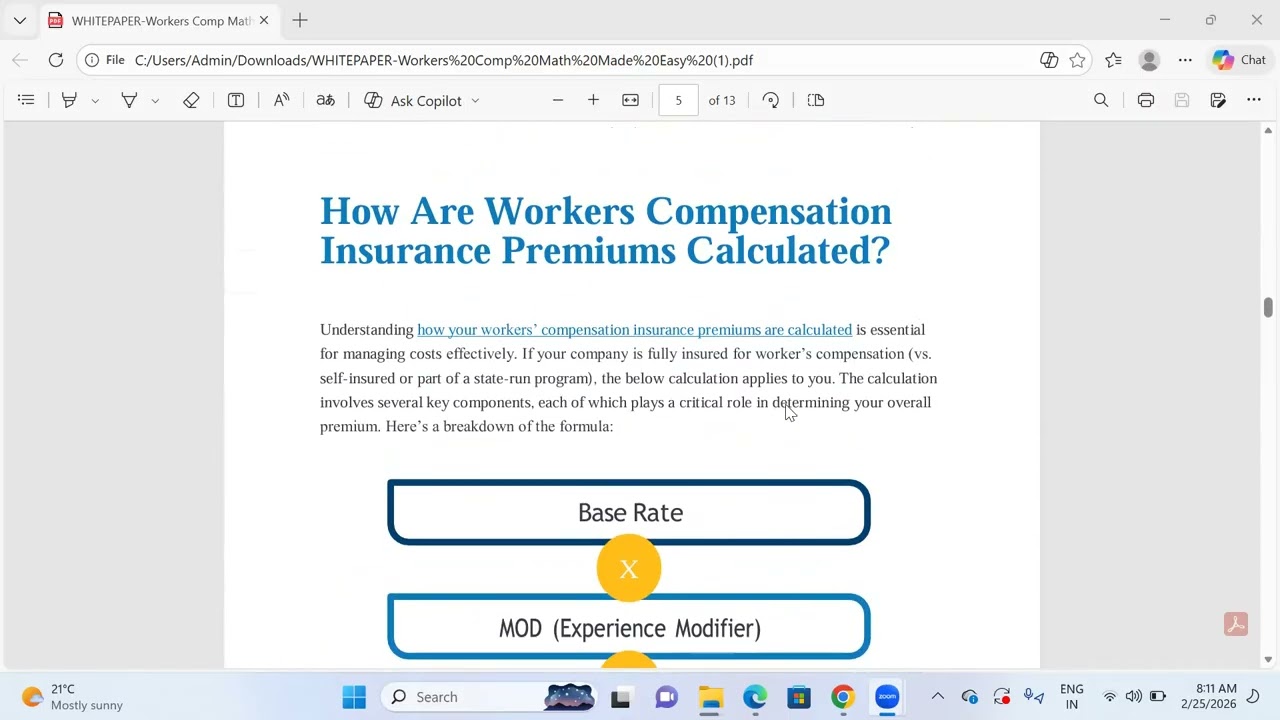 Workers compensation in P&C Insurance | case study Explanation |