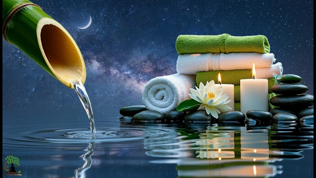 Soothing Spa Piano Music 🌿 Relaxing Sleep Music & Nature Sounds, Bamboo Fountain Calm Deep Relaxatio