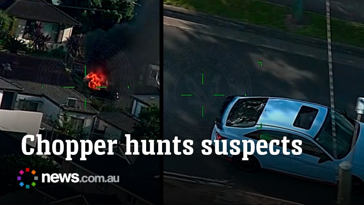 Dramatic chopper footage shows Merrylands shooting arrests