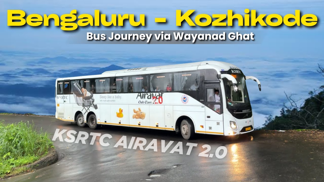 BENGALURU to CALICUT in KSRTC VOLVO 9600 | Scenic journey in Monsoon | Amazing & Skilled Driving🔥