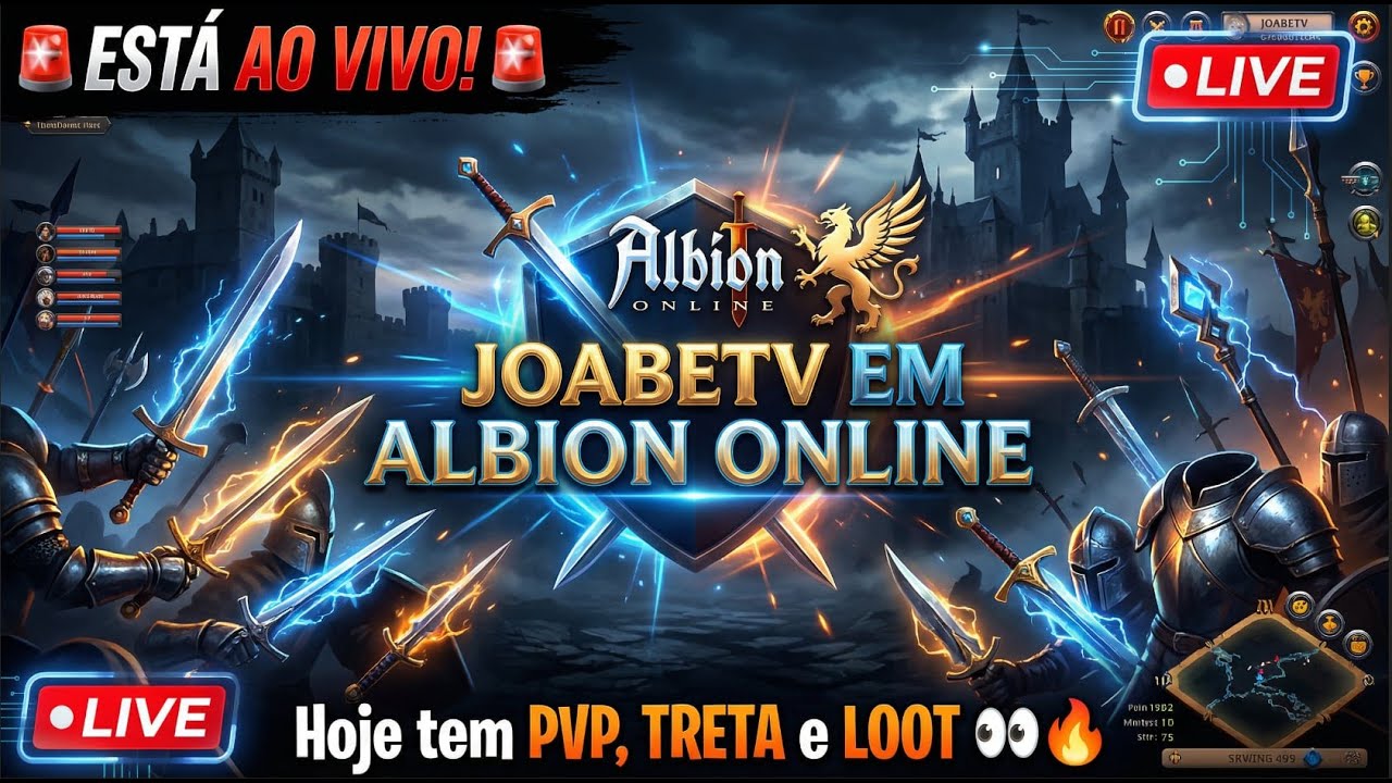 🔥 AO VIVO AGORA! Albion Online do ZERO ao PODER | PvP, Gank e Dinheiro 💰