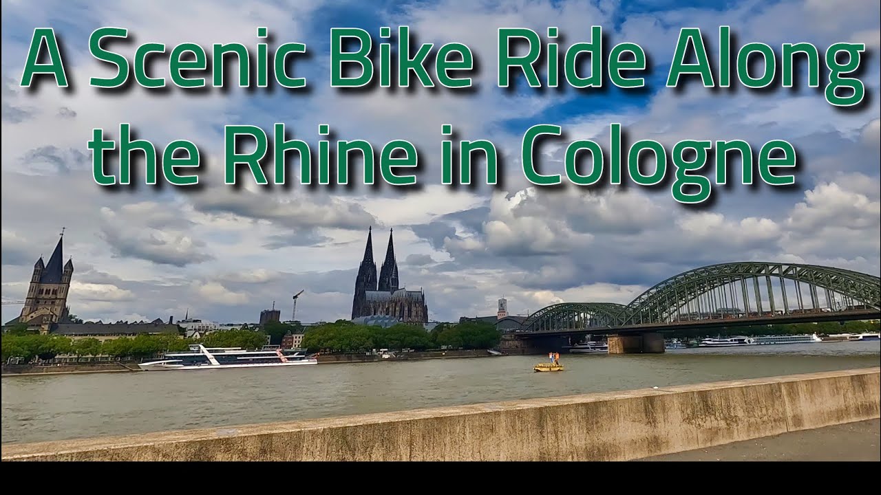 Biking in Cologne, Germany along the Rhine River (w/o voiceover)