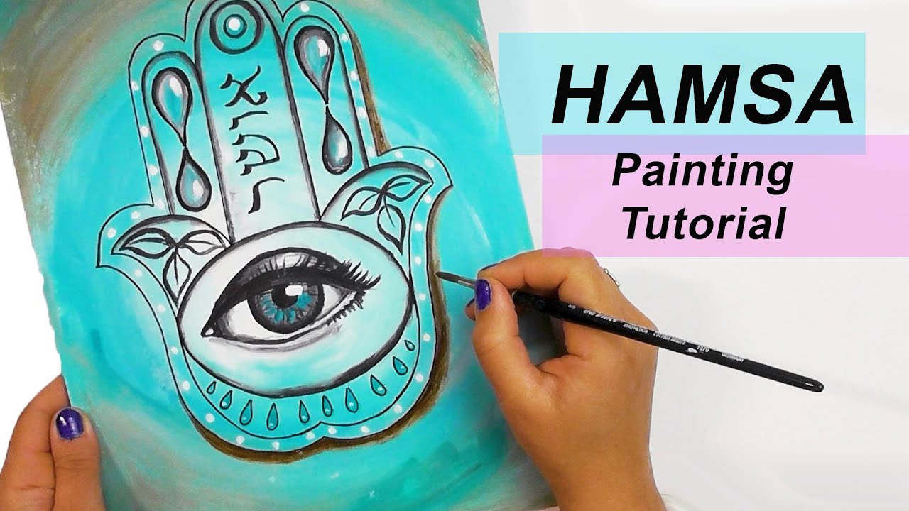 Acrylic Painting for Beginners | How to paint HAMSA