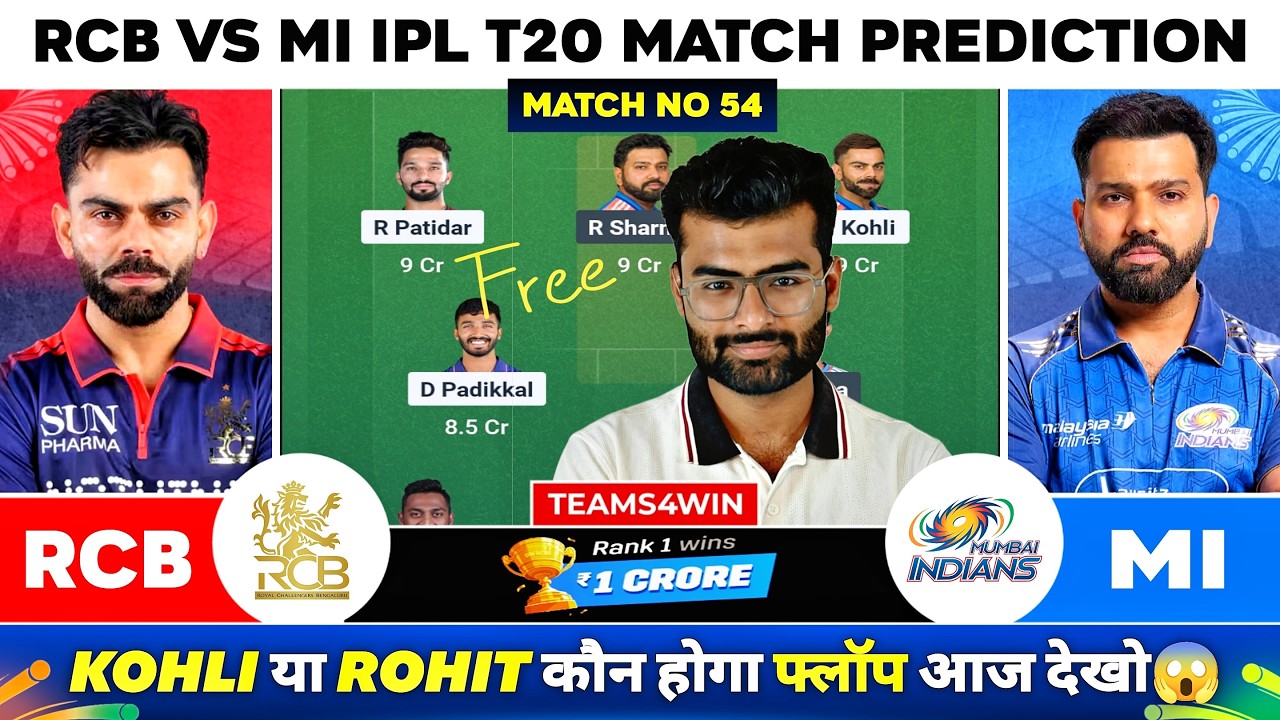 RCB vs MI Dream11 Team, RCB vs MI Dream11 Prediction, Bengaluru vs Mumbai IPL T20 Team Today