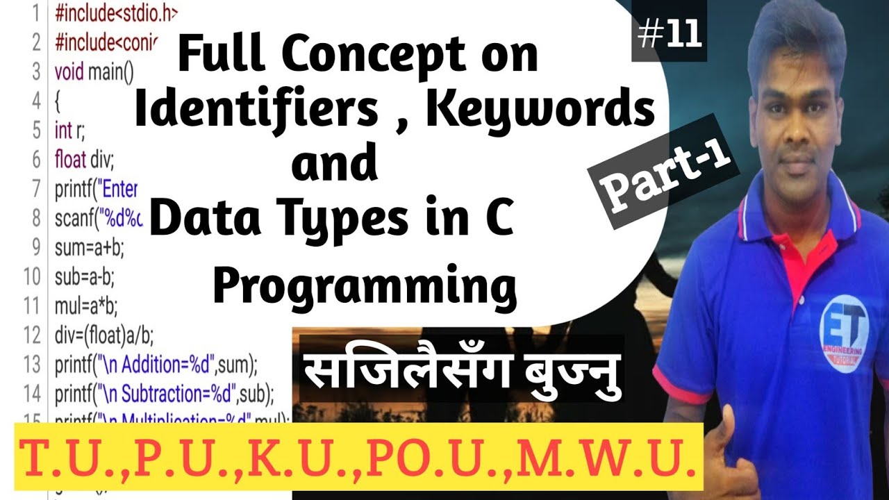 #11 Constant, Variable and Data Types in C Programming Part-1 In Easy Way In Nepali by Harishwar sir