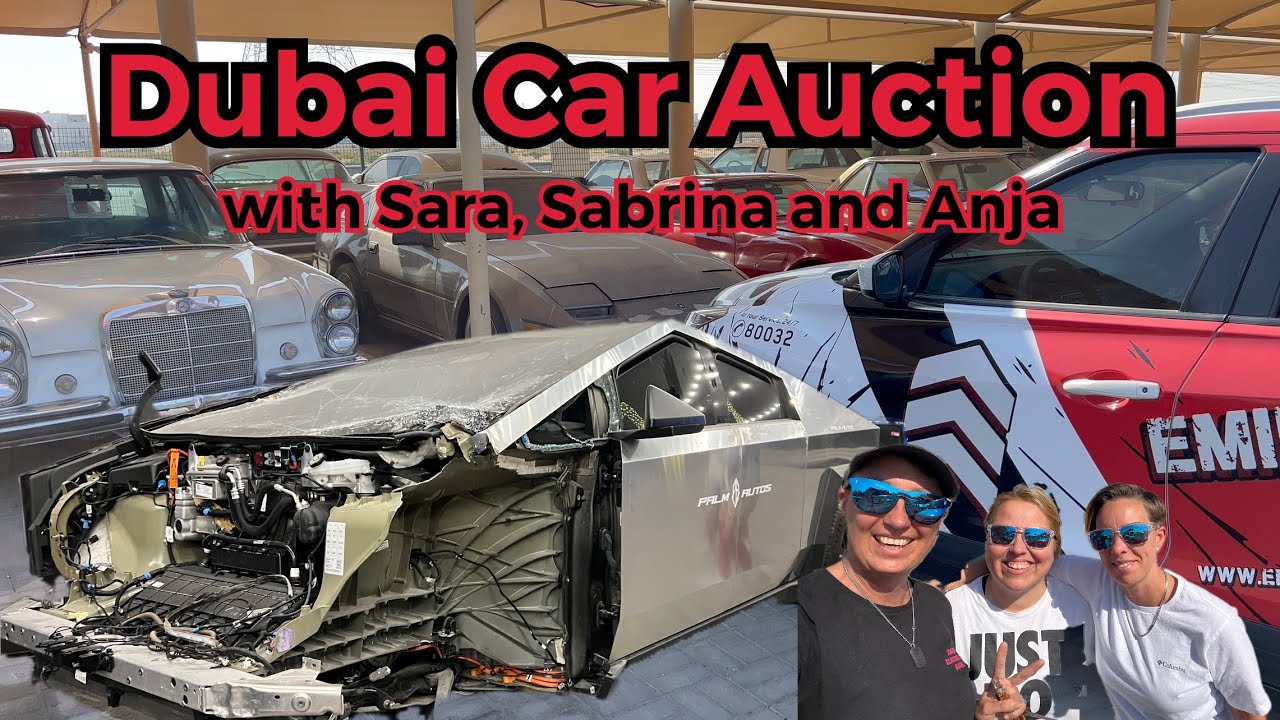 DUBAI Car Auction, wrecked TESLA CYBERTRUCK with behind the Scenes @LostPlacesDiscovery