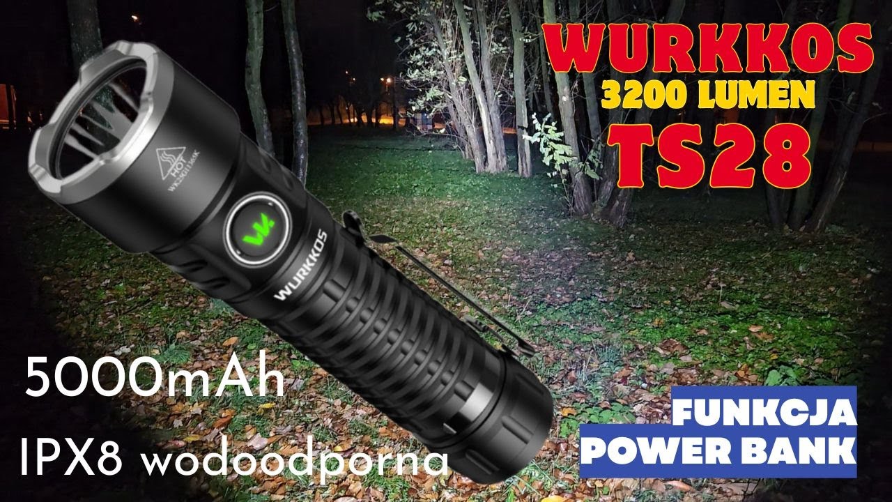 Potężna Moc Wurkkos TS28 Latarka taktyczna kt&oacute;rą rozpalisz ogień Nowość 3200 lumen