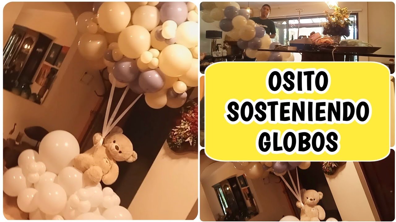 COMO HACER OSITO SOSTENIENDO GLOBOS | BEAR WITH HOT AIR BALLOON | DECORACIÓN CON GLOBOS | BALLOONS